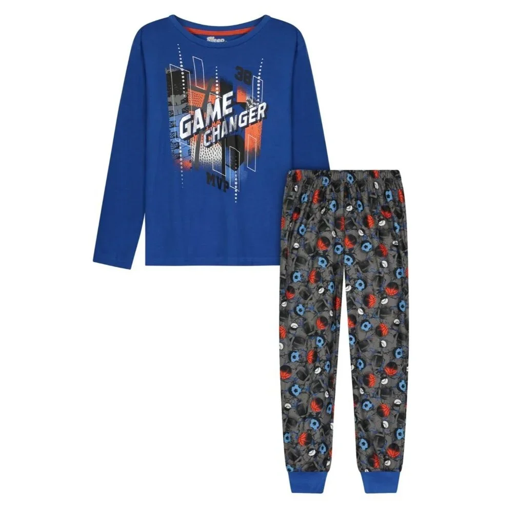 Sleep On It Little Boys Pajama Set 2 Piece Blue Size 6-7
